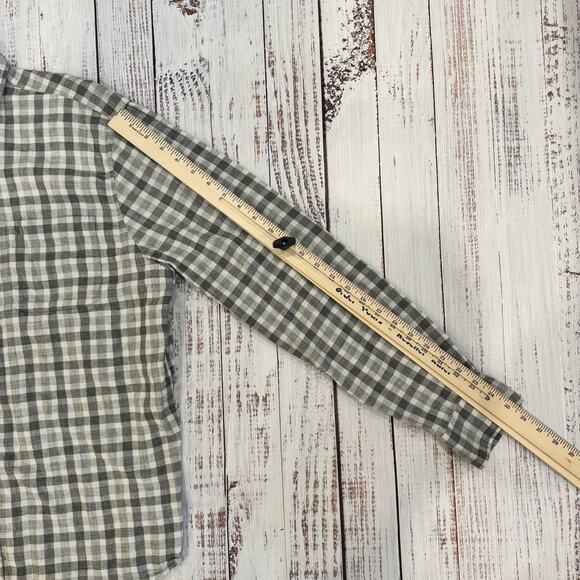 Johnnie-O Hangin’ Out Shirt Men’s L Brown Tan Plaid Button-Down Cotton - Picture 5 of 8